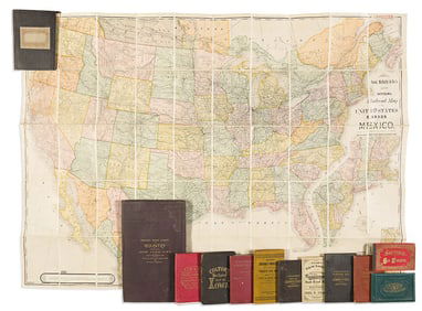 (POCKET MAPS.) Group of 13 nineteenth-century American pocket maps and souvenir guides.