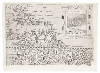 (SOUTH AMERICA -- CARIBBEAN.) Paolo Forlani. La Descrittione di Tutto il Peru.