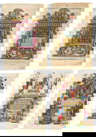 (TITLE PAGES.) Group of 8 sixteenth-century engraved allegorical atlas title pages.