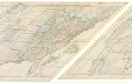 (UNITED STATES.) Edward Stanford. Stanford's Map of the United States and Part of the Dominion of