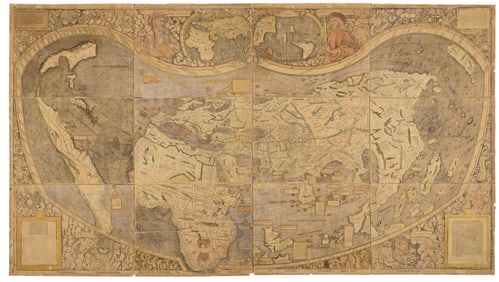 (WORLD.) Martin Waldseemüller; and Joseph Fischer. Universalis Cosmographia Secundum Ptholomaei