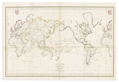 (WORLD.) Jean Francois Galaup de la Perouse. Mappe Monde ou Carte Reduite des Parties Connues du