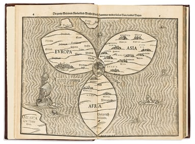 (THEOLOGICAL COMMENTARY -- CURIOSITY MAPS.) Heinrich Bunting. Itinerarium Sacrae Scripturae Das ist/