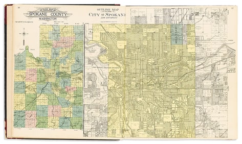 (WASHINGTON STATE.) George A. Ogle & Co. Standard Atlas of Spokane County Washington.