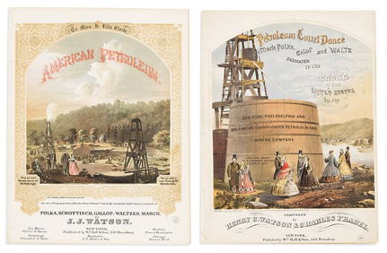 (OIL -- SHEET MUSIC.) Collection of a dozen printed scores to uncommon and amusing