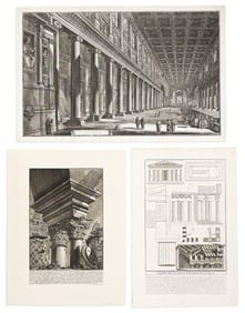 (ROMAN ANTIQUITY.) Giovanni Battista Piranesi. Group of 3 decorative architectural etchings.