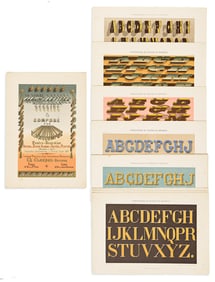 (TYPOGRAPHY.) Etienne Anatole Ducompex. Collection of graphic typeface plates intended to serve as
