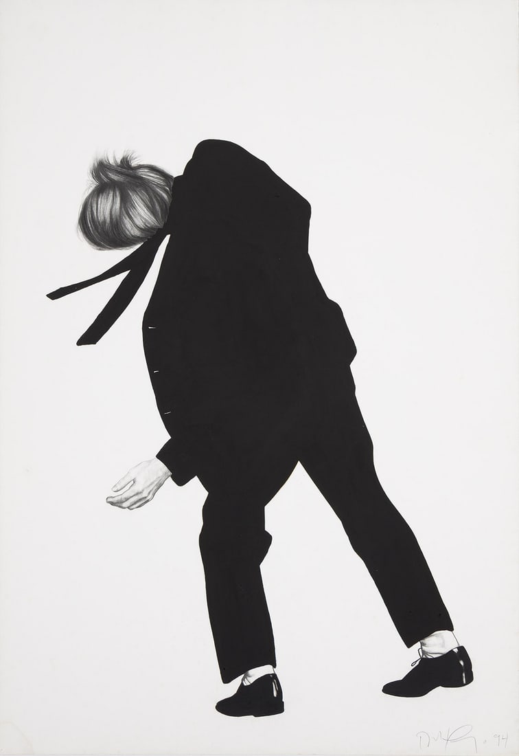 ROBERT LONGO (1953 - ) Untitled (Eric).: ROBERT LONGO (1953 - ) Untitled (Eric). Charcoal, graphite and ink on wove paper, 1994. 1124x774 mm; 44¼x30⅜ inches. Signed and dated in pencil, lower right. From Men in the Cities. Provena