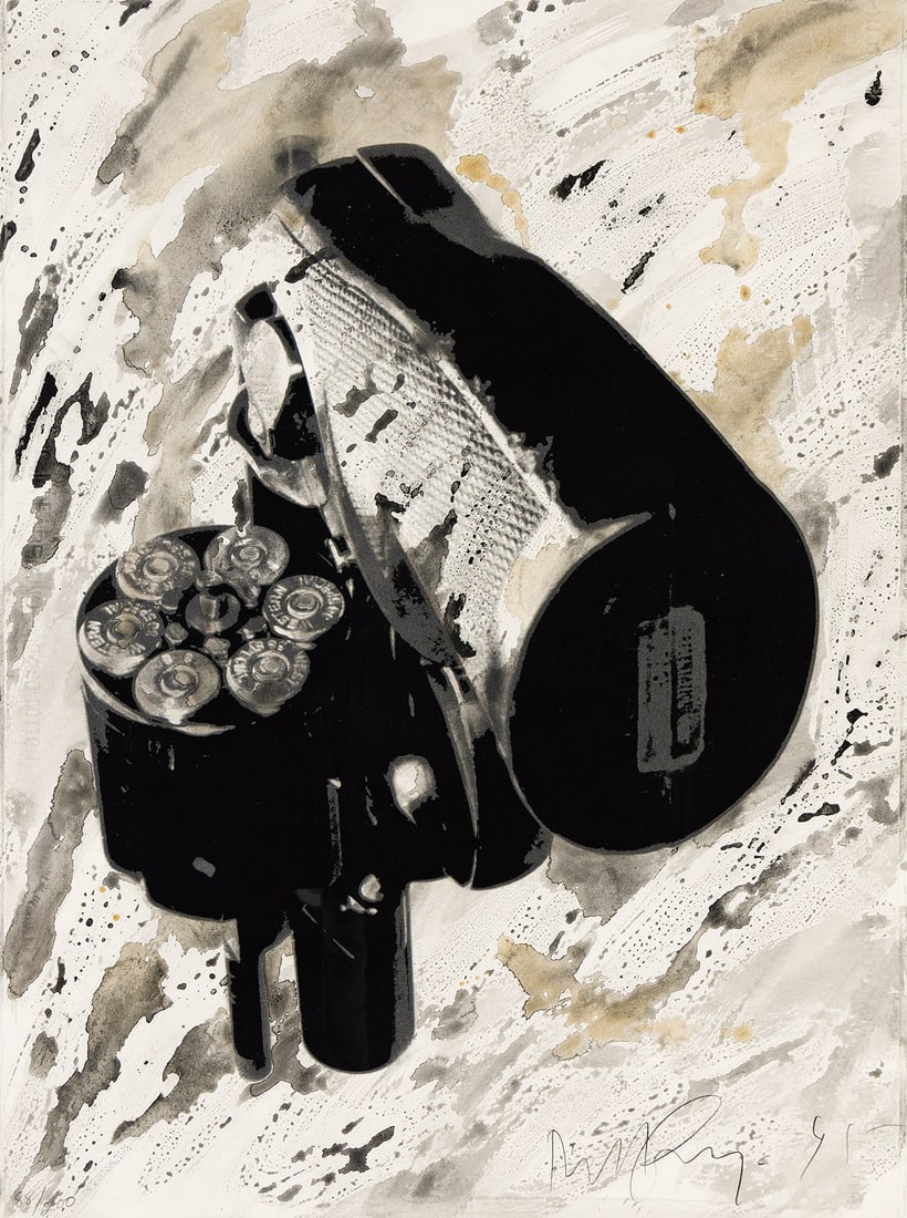 ROBERT LONGO (1953 - ) You Kill Me.: ROBERT LONGO (1953 - ) You Kill Me. Screenprint with hand-applied ink wash on Fabriano paper, 1990-93. 755x565 mm; 29¾x22¼ inches (sheet), full margins. Signed, dated "91" and numbered 88/20