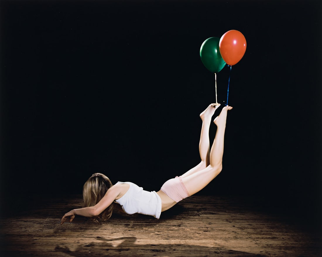 SAM TAYLOR-JOHNSON (1967 - ) Escape Artist (Green and Red).: SAM TAYLOR-JOHNSON (1967 - ) Escape Artist (Green and Red). Light jet digital c-type on Fuji Crystal archive paper, 2010. 655x818 mm; 25¾x32¼ inches (sheet), full margins. Signed and numbere