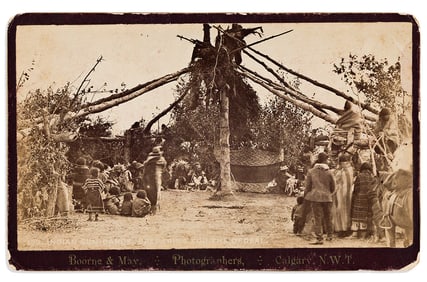 (AMERICAN INDIANS.) Boorne & May, photographers. Indian Sun Dance: Preparing for the Ordeal.