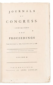 (AMERICAN REVOLUTION--1777.) Journals of Congress Containing the Proceedings from January 1, 1777,