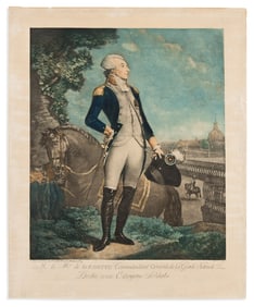 (AMERICAN REVOLUTION.) Philibert-Louis De Bucourt, artist/engr. M. le M'is de la Fayette, Commandant
