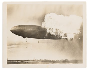 (AVIATION.) Sequence of 12 photographs depicting the Hindenburg disaster.