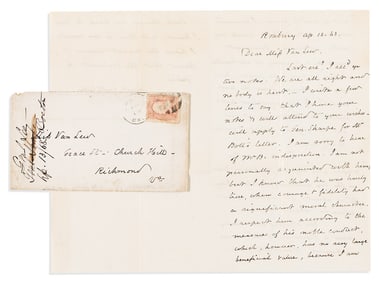(CIVIL WAR.) William Raymond Lee. Letter to famed Richmond Unionist spy Elizabeth Van Lew,