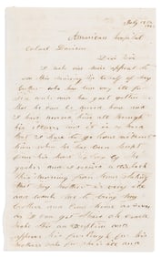 (CIVIL WAR--CONFEDERATE.) Laura V. Arnold. Letter by a patriotic Confederate woman while serving as