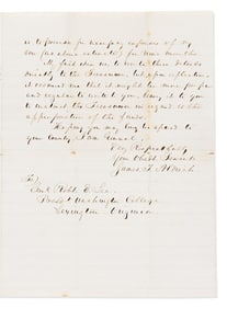 (CIVIL WAR--CONFEDERATE.) James T. Aldrich. Letter to college president Robert E. Lee, requesting