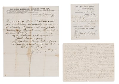 (CIVIL WAR--CONNECTICUT.) Final letter to the doomed Private Edmund E. Doane, with Brown & Alexander