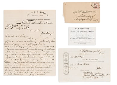 (CIVIL WAR--OHIO.) Letter and papers regarding the transport of an Ohio sergeant's body home from