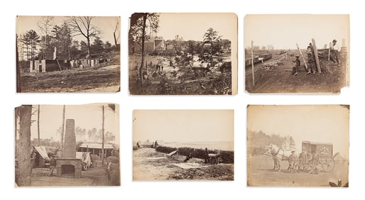 (CIVIL WAR--PHOTOGRAPHY.) Group of 6 unmounted views from Alexander Gardner's studio,