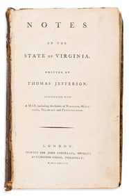 THOMAS JEFFERSON. Notes on the State of Virginia.