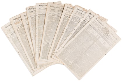 (MASSACHUSETTS.) Issues of the Independent Chronicle from the period of Shays's Rebellion.