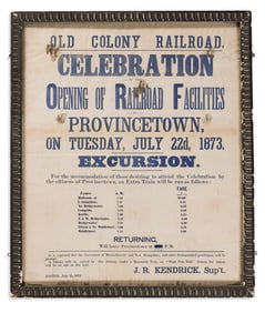 (MASSACHUSETTS.) Old Colony Railroad. Celebration of the Opening of Railroad Facilities to