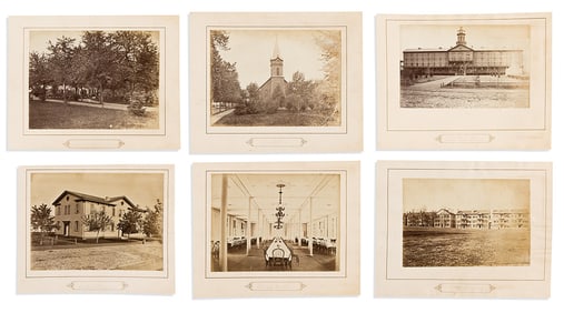 (NAVY.) Group of 6 large photographs of the United States Naval Academy shortly after the Civil War.
