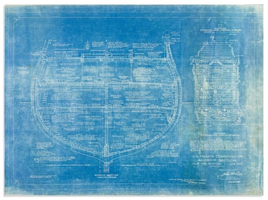 (NAVY.) Designs for the 1926 restoration of the USS Constitution.