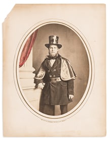 (PENNSYLVANIA.) T.H. Newcomer, photographer. Salt print of an early Philadelphia volunteer fireman.