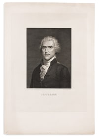 (PRESIDENTS--1801.) Dequevauviller, engraver; after Desnoyers. Jefferson.