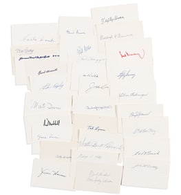 (SPORTS--BASEBALL.) Group of 30 Hall of Famer signatures on index cards.