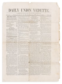 (WEST--UTAH.) Issue of the Daily Union Vedette, Utah's first daily newspaper.