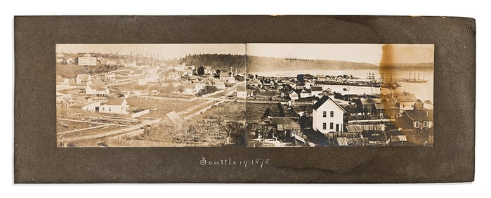 (WEST--WASHINGTON STATE.) Peiser [after Peterson & Brother]. "Seattle in 1878" panorama.