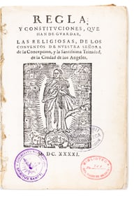 (MEXICAN IMPRINT--1641.) Regla y constituciones . . . de los conventos de Nuestra Señora de la