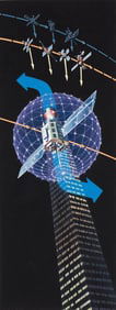 DAVIS MELTZER (1930 - 2017) 2 illustrations: Satellite Killer and Satellite Defense.