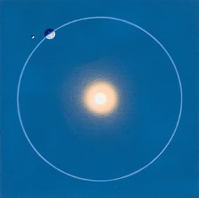 DAVIS MELTZER (1930 - 2017) 4 illustrations: Earth orbit, Mercury, Mars, & Moon spread.
