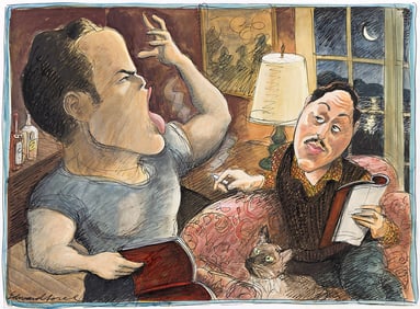 EDWARD SOREL (1929 - ) Marlon Brando and Tennessee Williams.