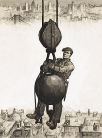 HARRY (H. A.) BURNE (DATES UNKNOWN) "Steel Pusher."