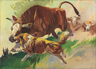 LYNNE BOGUE HUNT (1878 - 1960) Treve to the enemy ridge.