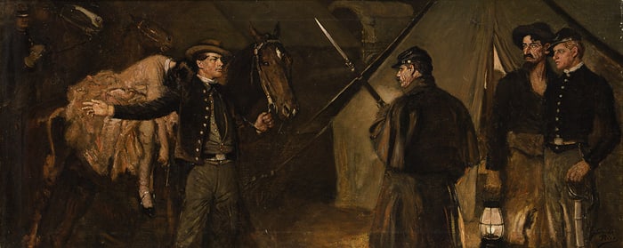 NORMAN PRICE (1877 - 1951) "Babcock led his mud-splashed horse to Colonel Sharpe's quarters."