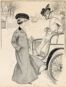 SAMUEL EHRHART (1862 - 1937) Conversation on the street.