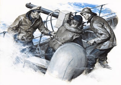 SAUL TEPPER (1899 - 1987) "The gun raised its small, lone voice against the chorus from the enemy."