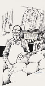 BENJAMIN F. STAHL (1932 - 2024) Harlem market vendor.