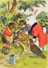 D.R. SEXTON (20TH CENTURY) The White Rabbit and Bill the Lizard.