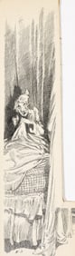 EVERETT SHINN (1876 - 1953) Scrooge waiting for the Ghost of Christmas Present.