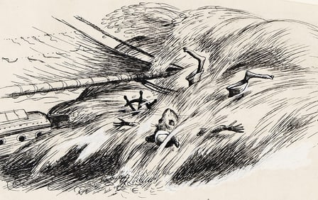 GARTH WILLIAMS (1912 - 1996) Stuart Little washed overboard.