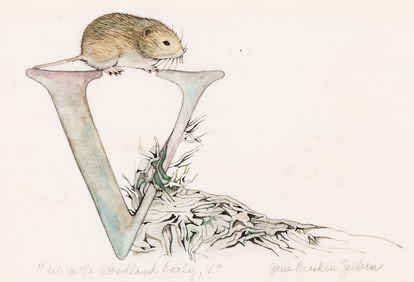 JANE BRESKIN ZALBEN (1950 - ) Letter "V" for velvety mole.