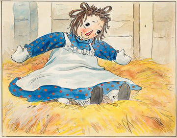 JOHNNY GRUELLE (1880 - 1938) "Raggedy Ann sat quietly upon the warm eggs."