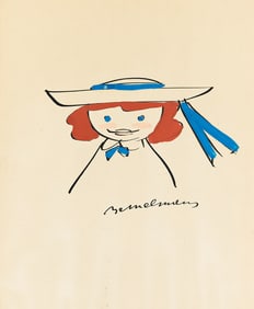 LUDWIG BEMELMANS (1898 - 1962) Madeleine in hat with blue bow.